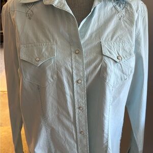 Light Blue Western Snap-Front Men’s Shirt